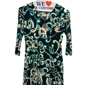 Chico’s women’s black and teal dress with swirl design.  Size 0